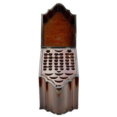 Lot 183 - A George III mahogany knife box.