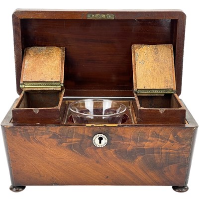 Lot 150 - A Victorian mahogany tea caddy.