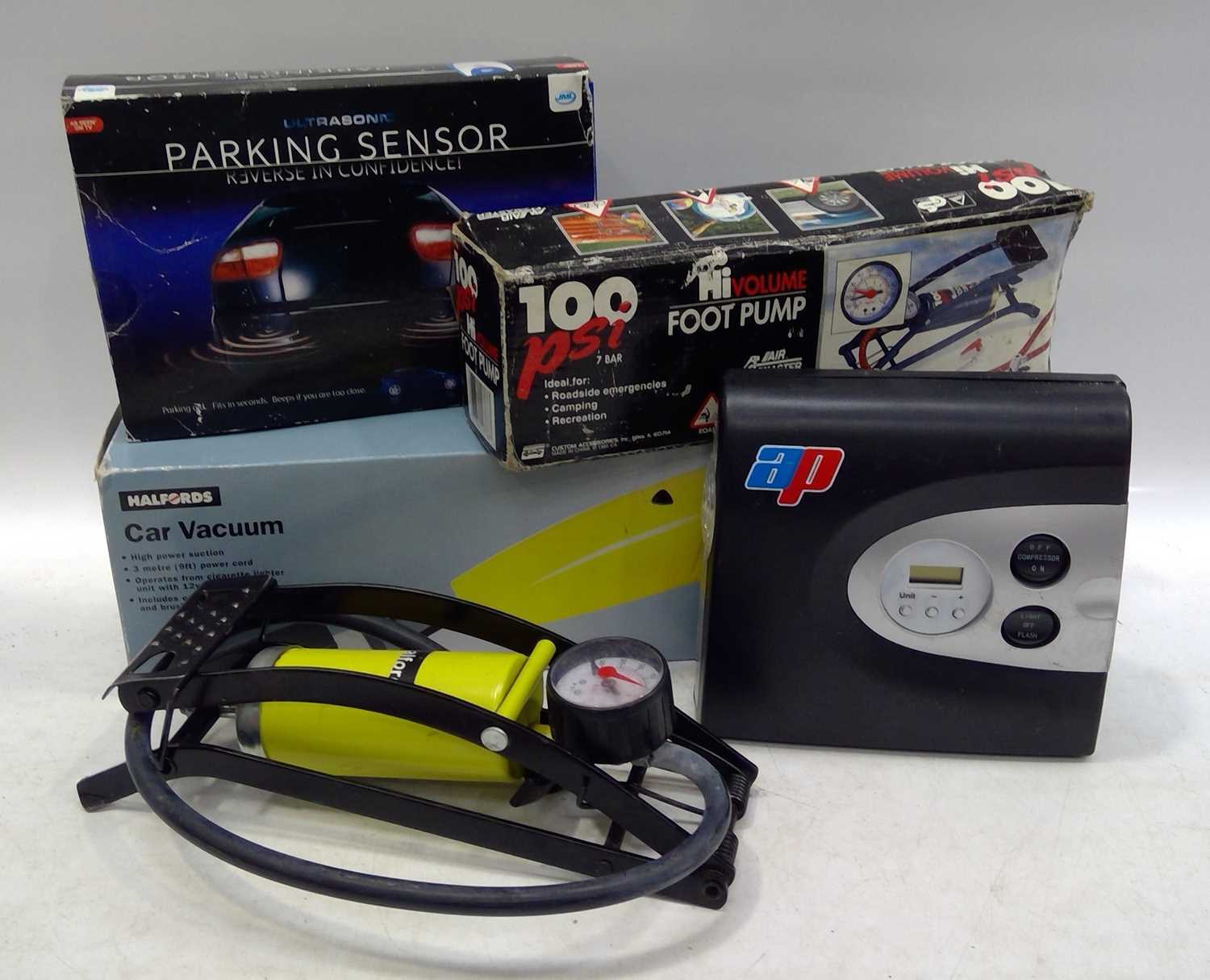 Lot 70 A Parking Sensor kit, a Halfords car vacuum