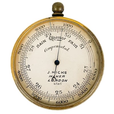 Lot 419 - A pocket compensated barometer by J. Hicks London.