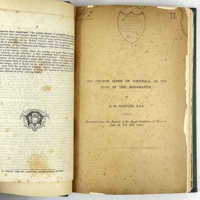 Lot 86 - H. Michell Whitely F.G.S. Papers/tracts/booklets bound in one volume.