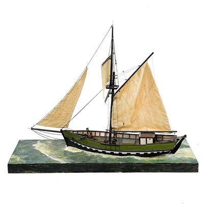 Lot 205 - A model 19th century copper ore ship The Jane Trevithick, Hayle by Clive Carter.