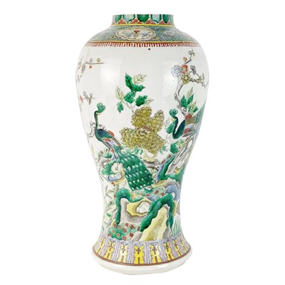 Lot 154 - A large Chinese famille verte porcelain vase, 19th century.