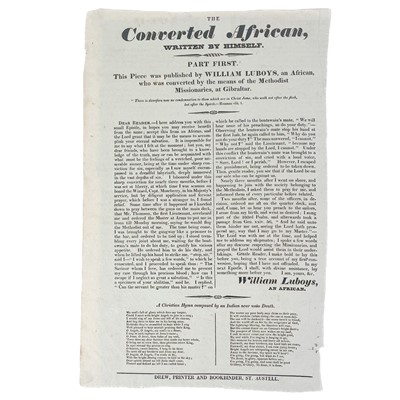 Lot 616 - William Luboys. 'The Converted African, Written by Himself,'