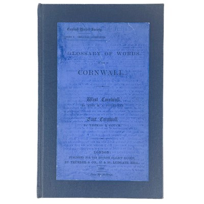 Lot 381 - 'Glossary of Words in Use in Cornwall,' 1880