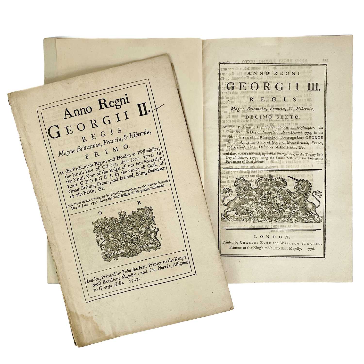 Lot 513 Three Acts of Parliament.