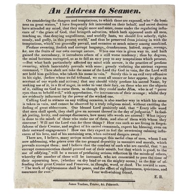 Lot 603 - Three 19th century broadsheets. Two from Falmouth and one from Penryn.