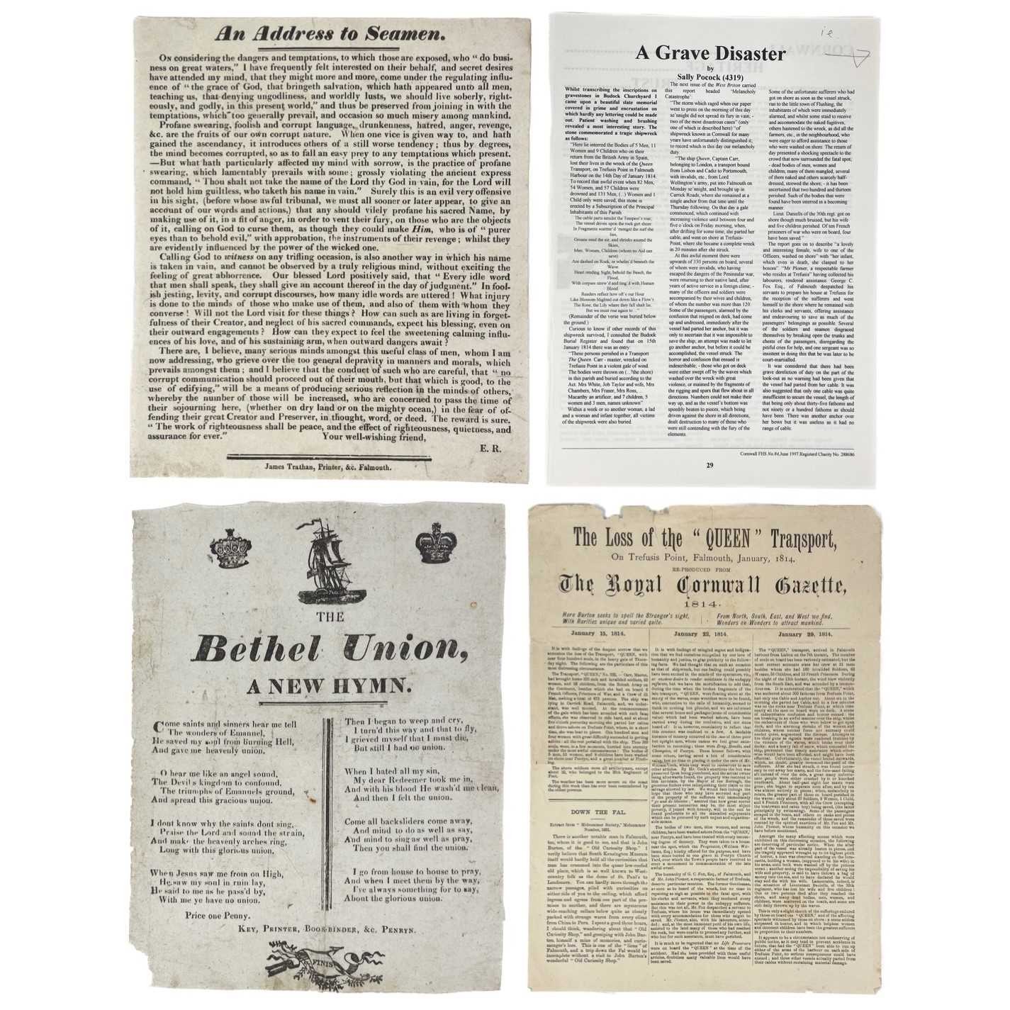 Lot 603 - Three 19th century broadsheets. Two from Falmouth and one from Penryn.