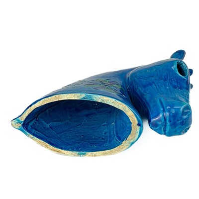 Lot 477 - A Bitossi Italian blue pottery horse head sculpture.