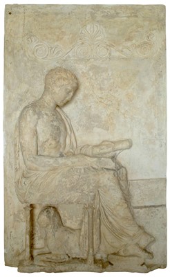 Lot 140 - A 19th-century plaster casting from the Grottaferrata marble grave stele