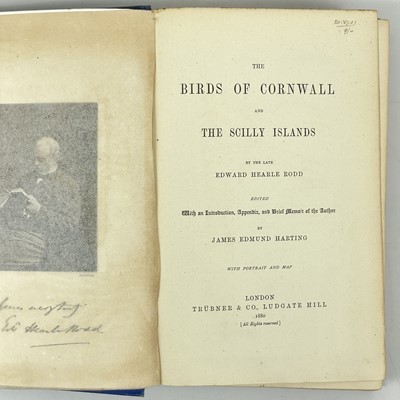 Lot 690 - Edward Hearle Rodd. 'The Birds of Cornwall and the Scilly Isles'.