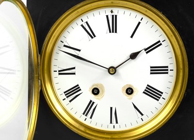 Lot 146 - A Richard & Cie black marble clock