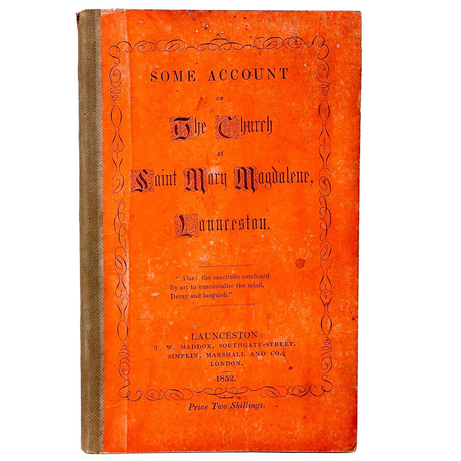 Lot 697 - S. R. Pattison. 'Some Account of the church of Saint Mary Magdalene, Launceston'.