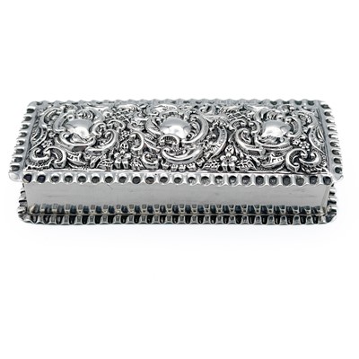 Lot 227 - A Victorian silver rectangular trinket box by Adie & Lovekin Ltd.