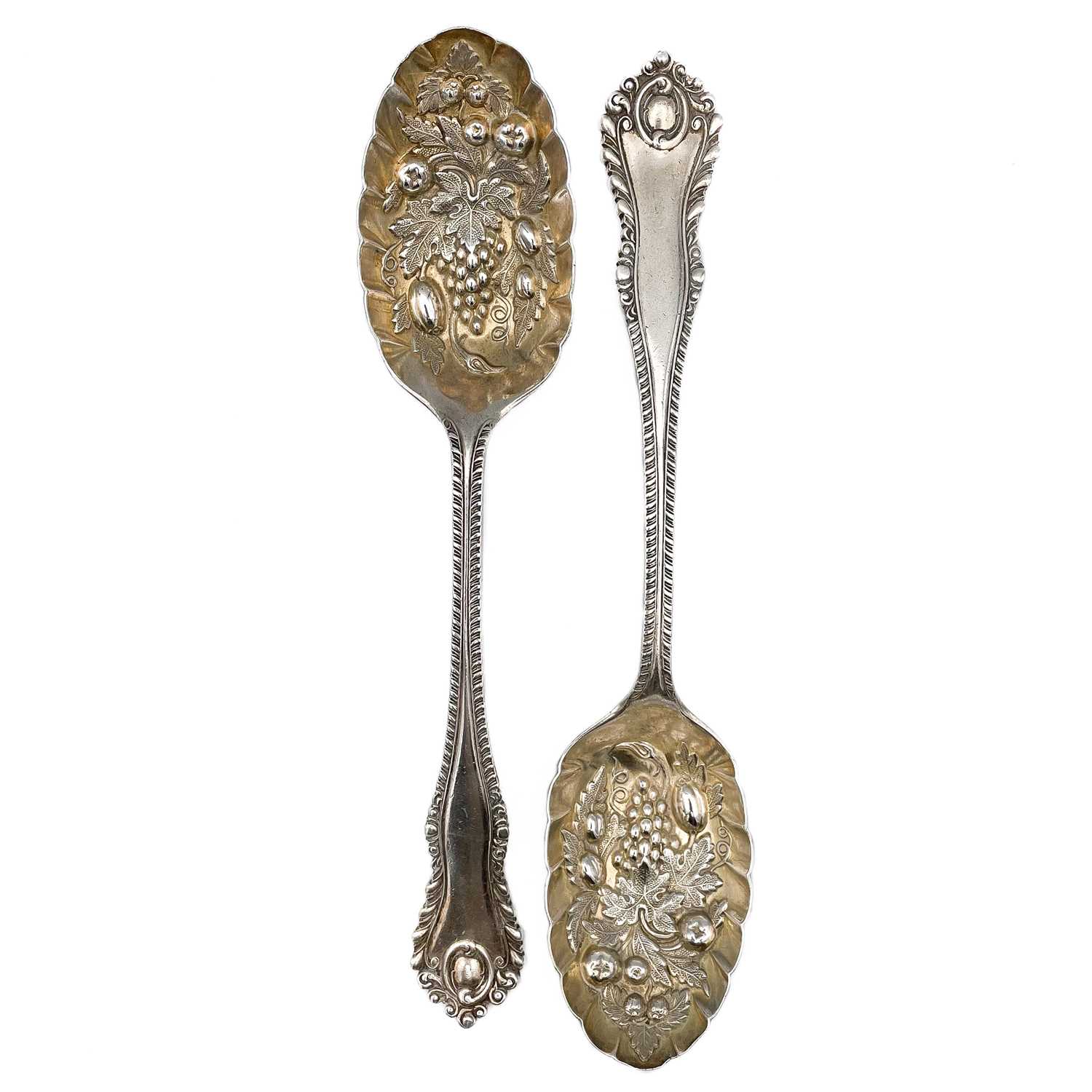 Lot 183 - A pair of Victorian heavy silver berry