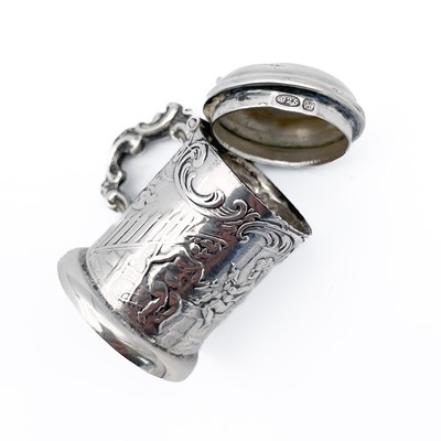 Lot 418 - An unusual Edwardian silver thimble stein by Boaz Moses Landeck.