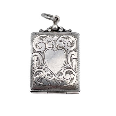 Lot 95 - An Edwardian silver stamp case fob by Sydney & Co.