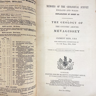 Lot 474 - Clement Reid F.R.S. 'The Geology of the Country Around Mevagissey'.