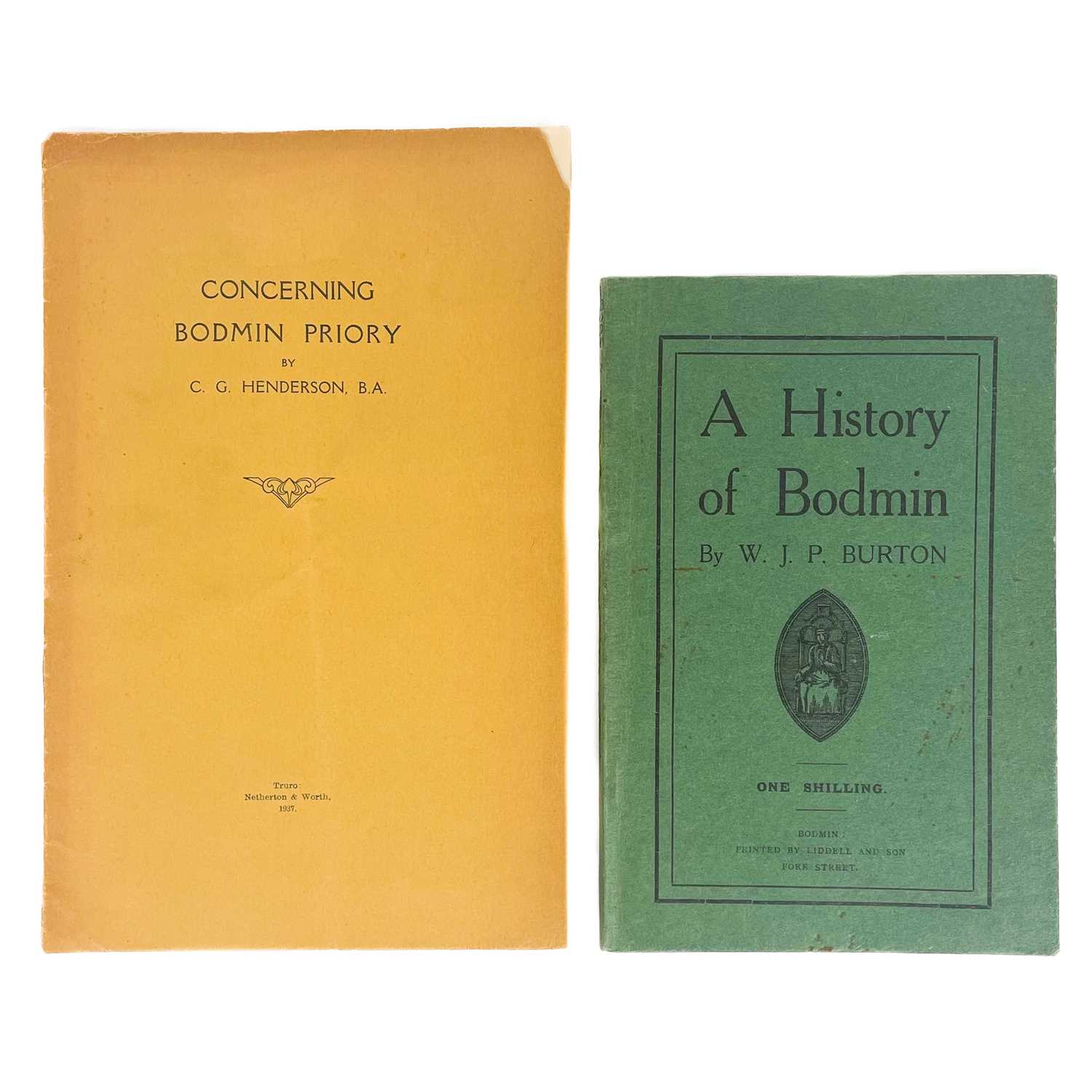 Lot 478 - Two works on the history of Bodmin.