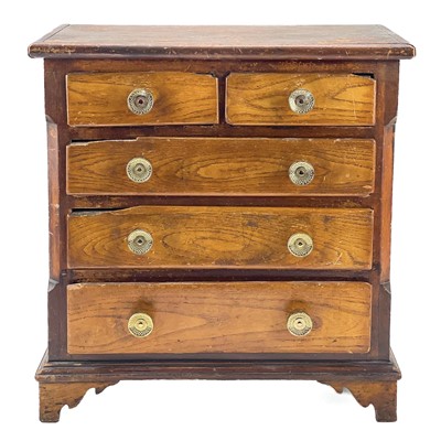 Lot 72 - A 19th elm small chest or collector's cabinet.