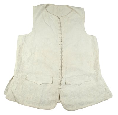 Lot 306 - An 18th century gentleman's whitework waistcoat of fine corded quilting