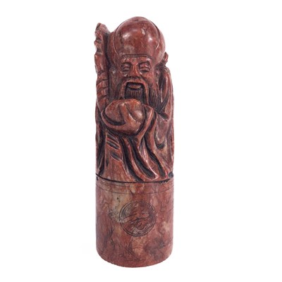 Lot 162 - A Chinese carved hardstone seal, circa 1900.