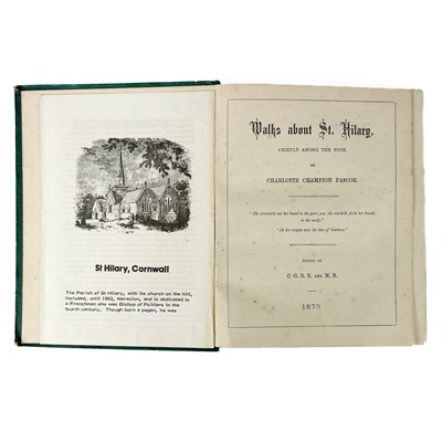 Lot 251 - Charlotte Champion Pascoe. 'Walks about St Hilary, Chiefly Among the Poor'.