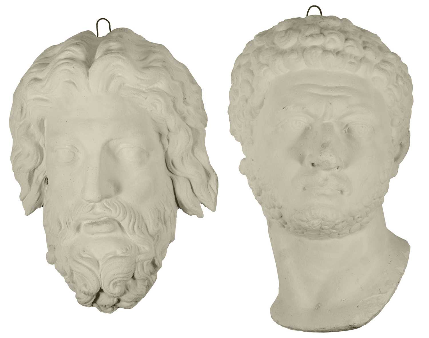 Lot 246 - two plaster masks, the young Hadrian and a
