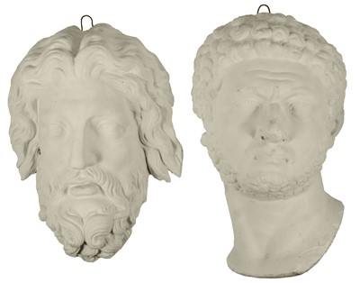 Lot 246 - two plaster masks, the young Hadrian and a...