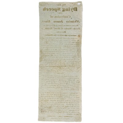 Lot 601 - 'The Last Dying Speech and Confession of Nicholas James Gard,'
