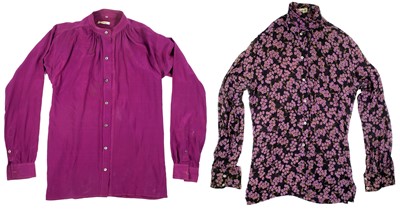 Lot 307 - A silk Yves Saint Laurent Rive Gauche blouse and a Thea Porter floral chiffon shirt