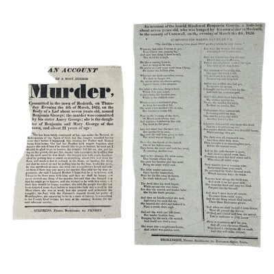 Lot 586 - 'An Account of a Most Horrid Murder'.