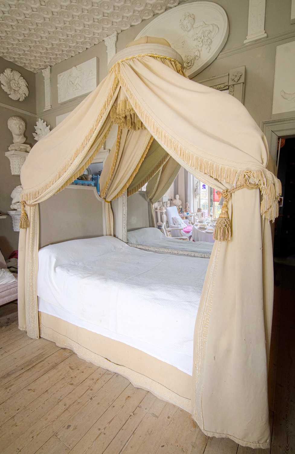 Lot 154 - A canopied bed with sumptuous hangings from Tyttenhanger House