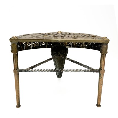 Lot 73 - A George III heavy brass and wrought iron footman.