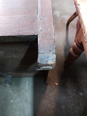 Lot 116 - An 18th century small oak coffer.