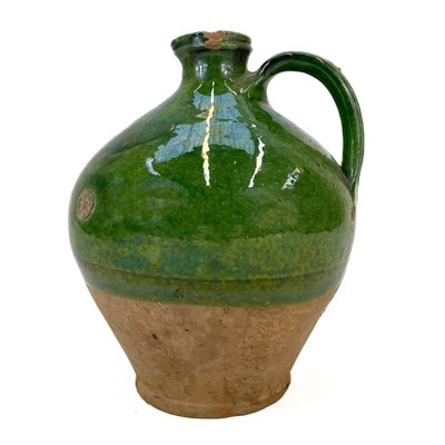 Lot 188 - A 19th century French pottery oil jug.