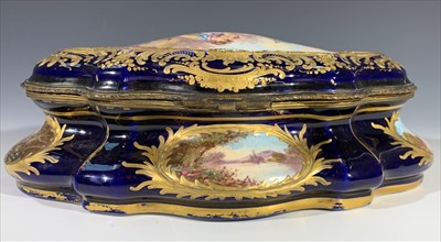Lot 1478 - A late 19th century Sevres style porcelain box...