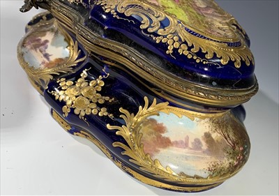 Lot 1478 - A late 19th century Sevres style porcelain box...