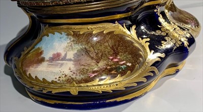 Lot 1478 - A late 19th century Sevres style porcelain box...