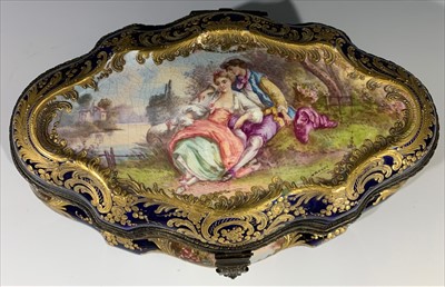 Lot 1478 - A late 19th century Sevres style porcelain box...