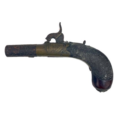 Lot 236 - A pocket percussion pistol by Howe, Colchester.