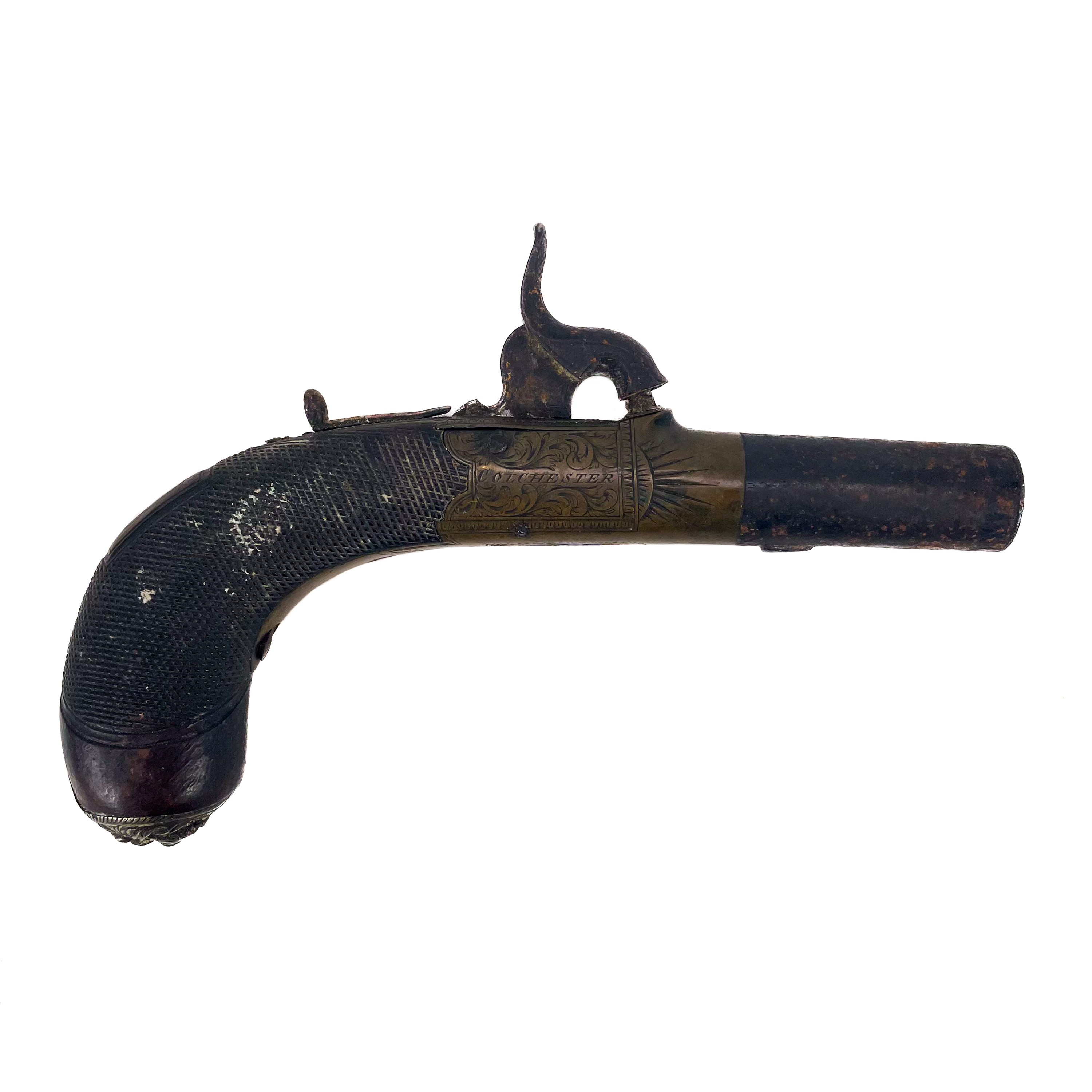 Lot 236 - A pocket percussion pistol by Howe,