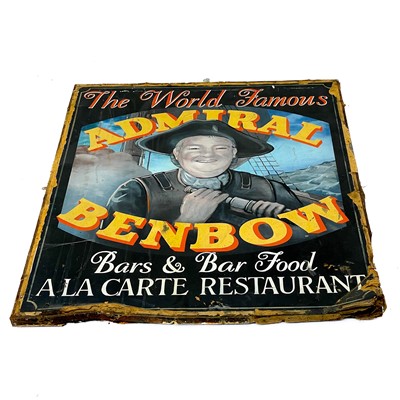 Lot 147 - An Admiral Benbow painted public house sign from Chapel Street, Penzance.