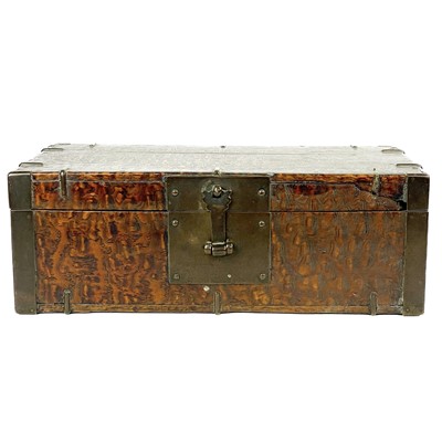 Lot 15 - A Chinese burl wood rectangular box, 19th century.