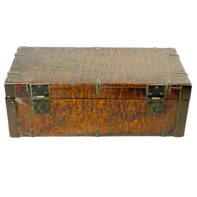 Lot 15 - A Chinese burl wood rectangular box, 19th century.