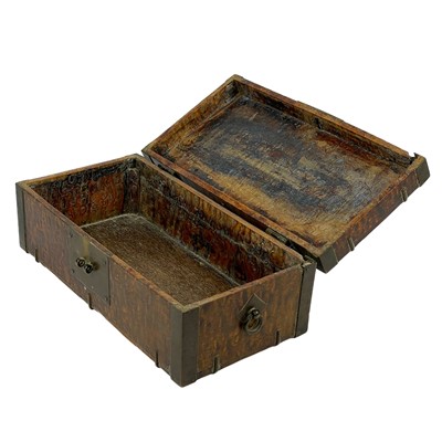 Lot 15 - A Chinese burl wood rectangular box, 19th century.