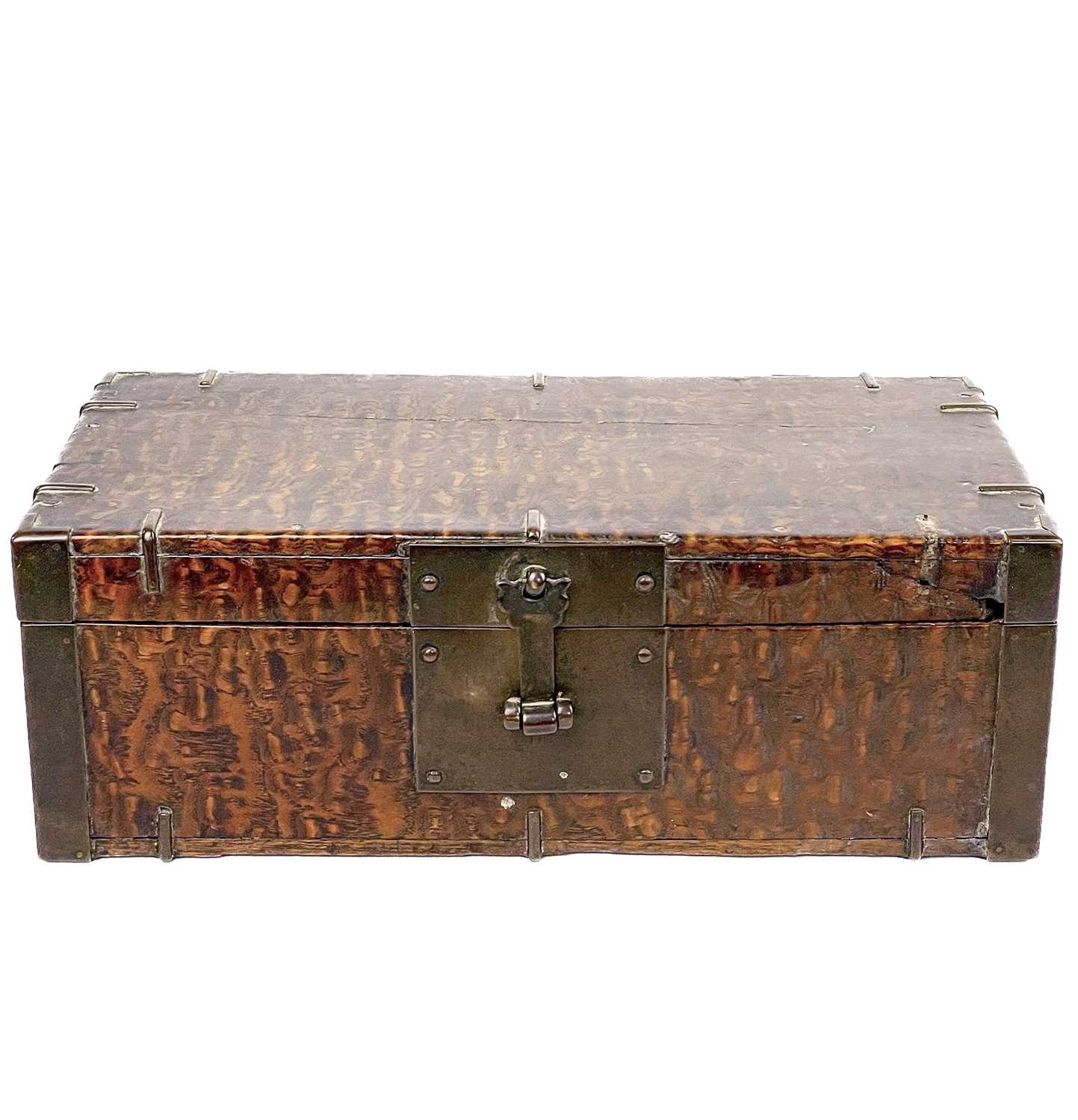 Lot 15 - A Chinese burl wood rectangular box, 19th century.