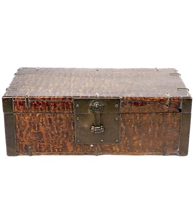 Lot 15 - A Chinese burl wood rectangular box, 19th century.