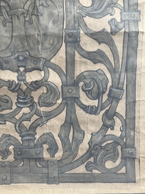 Lot 16 - A design for an Arts and Crafts wrought iron gate.