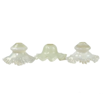 Lot 476 - A pair of Vaseline glass shades.